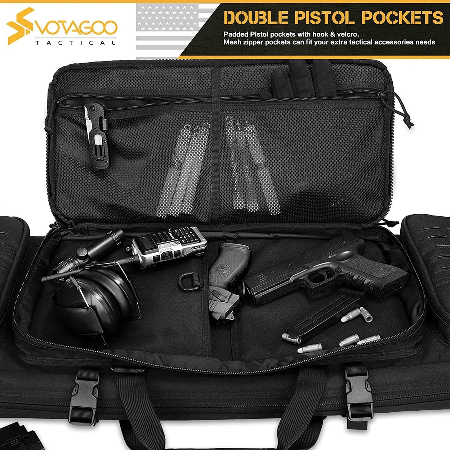 VOTAGOO Double Rifle Case Gun Bag, Safely Long-Barrel Firearm