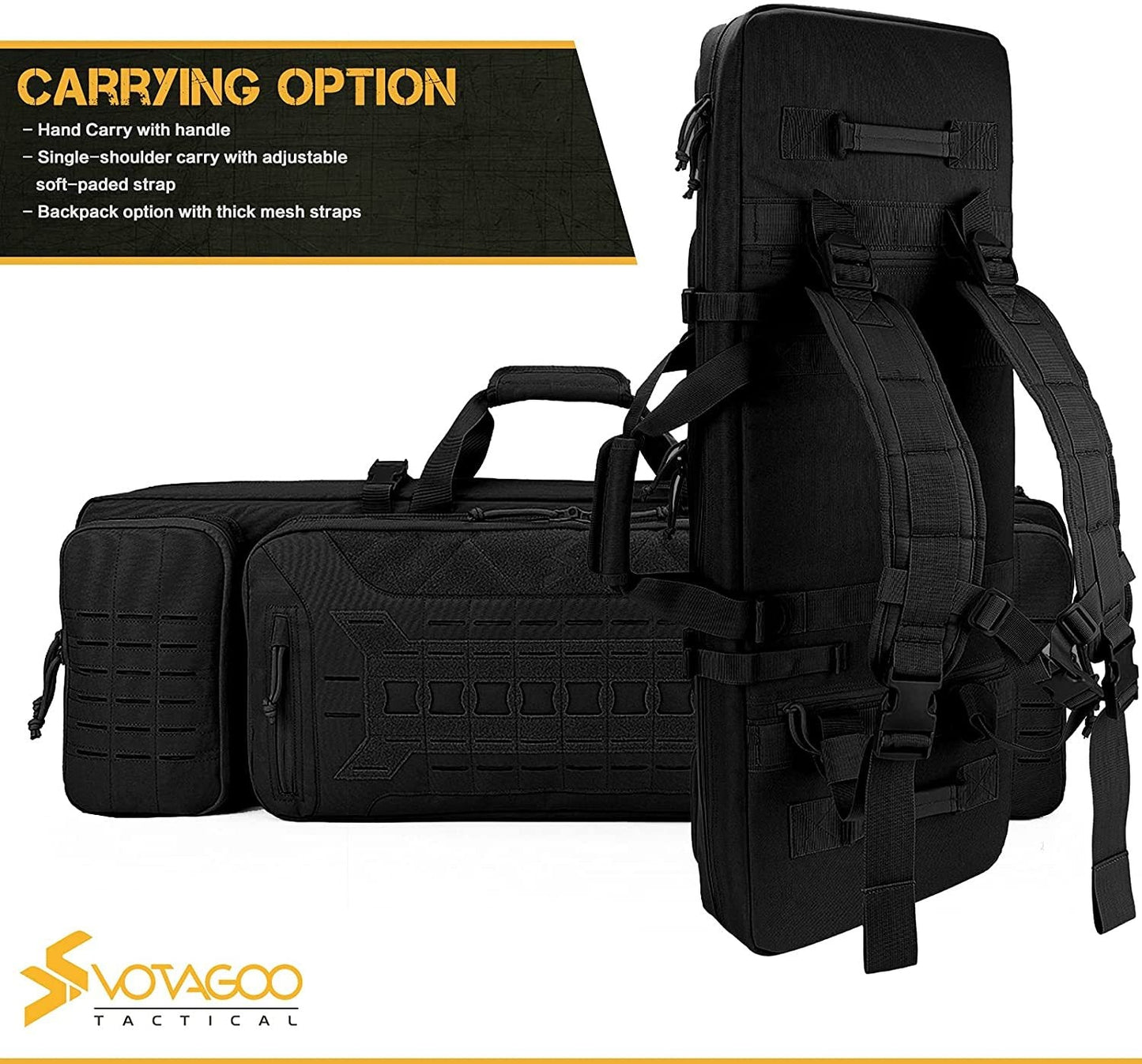 VOTAGOO Double Rifle Case Gun Bag, Safely Long-Barrel Firearm