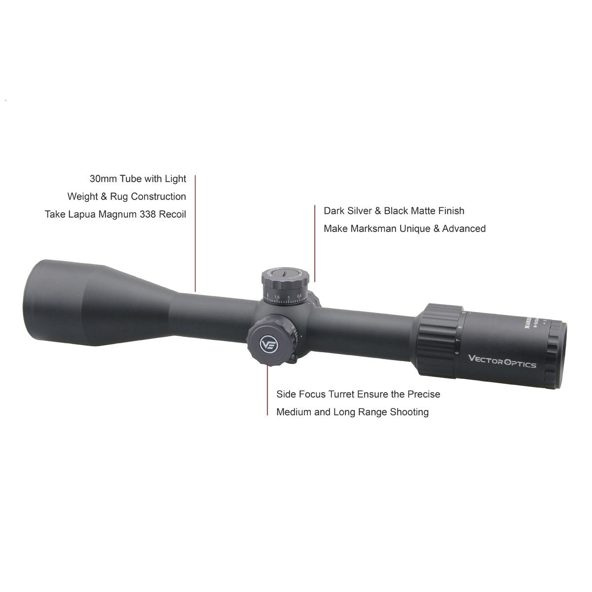 Optics Marksman 6-24x50 FFP Tactical Riflescope Hunting Rifle Scope