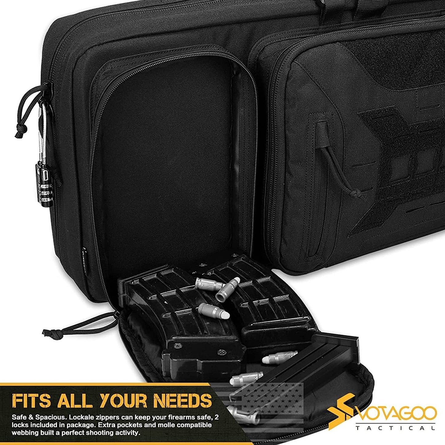 VOTAGOO Double Rifle Case Gun Bag, Safely Long-Barrel Firearm