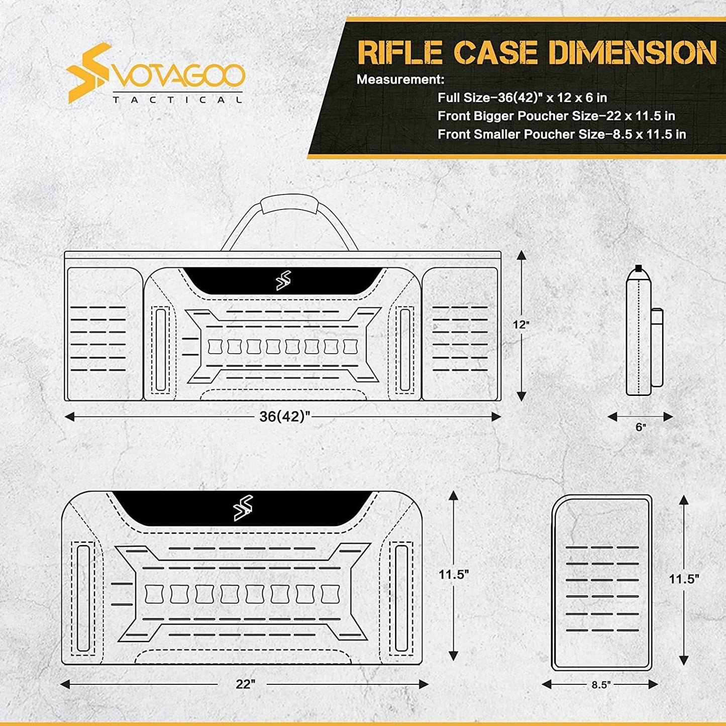 VOTAGOO Double Rifle Case Gun Bag, Safely Long-Barrel Firearm